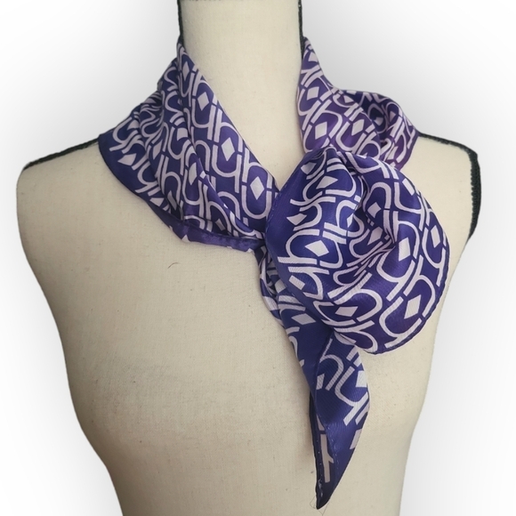 Vintage Lucky Ladybug Designed by Lois Grimm Violet Lady Bug Detail Square Scarf - Picture 4 of 7